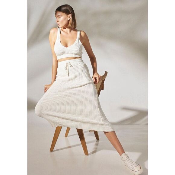 Rue Stiic matching set Mabel bra top Liana midi skirt deep green size large - Picture 5 of 16